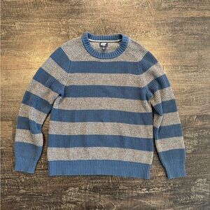 Lands End 100% Cotton Stripped Sweater Mens Medium